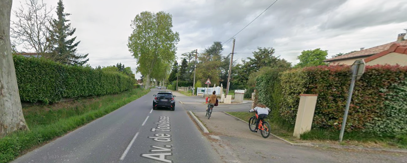 Piste cyclable route d’Auch vers le collège